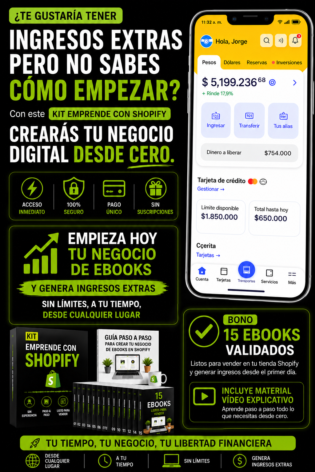 KIT EMPRENDE CON SHOPIFY Y GENERA DINERO EXTRA